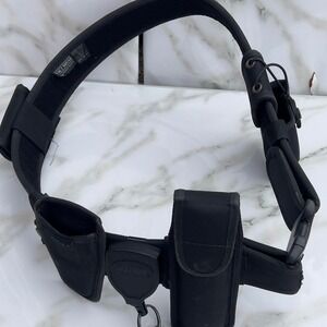 Tact Squad Utility Belt Black Nylon Tactical Security Duty Belt with Pouches